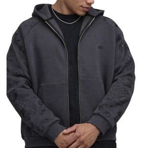 Sudadera con capucha de algodón grueso para hombre, con estampado gráfico en la manga, estilo urbano, sudaderas con capucha para hombre, fabricación a granel con marca personalizada - Product Image 4