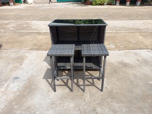 BS00029 Direct Factory in Viet Nam modern Indoor/<b>Outdoor</b> Rattan Garden <b>Set</b> 4pcs Wicker Table and Chairs for Dining Hotel & Villa - Product Image 5