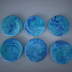 High Quality Resin Coaster Classic Style Supply New Arrival Square Epoxy Resin Coasters Unique Design for Home Party - Product Image 1