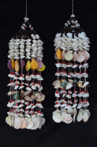 Carillon éolien artisanal en coquillages naturels écologiques, forme ange, rideau de perles, décoration de salon - Product Image 6