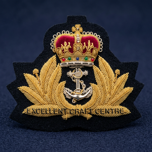 Écusson brodé personnalisé RNO avec ancre et couronne de lauriers, à coudre sur tissu, pour uniforme ou vêtement - Product Image 1