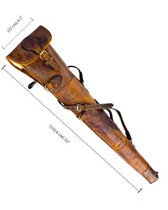 Handmade Leather MOLLE Medium Firmness Shooting Case Scabbard Gun <b>Sling</b> Custom Slip Bag with Shoulder Strap for Hunting - Product Image 2