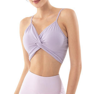 Soutien-gorge de sport pour femme à bretelles croisées, sans couture, élastique, col en V, maintien élevé, confortable, respirant, durable, pour la gym et le fitness - Product Image 5