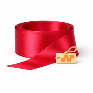 Cinta de Satén de Poliéster de Doble Cara Roja de 50 mm, Resistente al Encogimiento, de Primera Calidad, para Manualidades y Regalos - Product Image 1