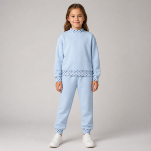 Custom Winter Kids Light Gray Solid <b>Zip</b> Fleece <b>Hooded</b> Tracksuit Windproof Soft Cotton Blend Unisex Activewear Personalized Logo - Product Image 5