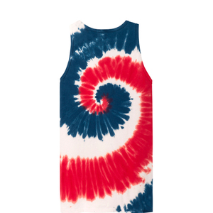 Débardeur sans manches pour homme, tie-dye, rouge, blanc, bleu, col rond, décontracté, tricoté en coton respirant - Product Image 5