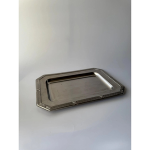 Bandeja de Servicio de Acero Inoxidable de Diseño Simple y Lujoso con Plato Rectangular Decorativo de Color Plateado para Hotel y Catering - Product Image 3