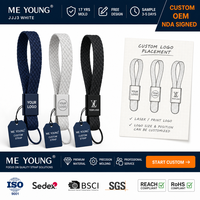 Porte-clés tressé en corde de polyester épaisse et durable avec logo personnalisé, accessoires de mode faits à la main, écologiques, pour clés et sacs