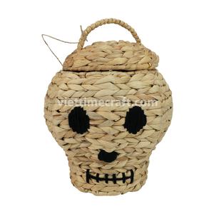 Vente chaude, panier écologique avec crâne pour Halloween, bonbon en jonc de mer tissé naturel et panier cadeau, fournisseur en gros du Vietnam - Product Image 4