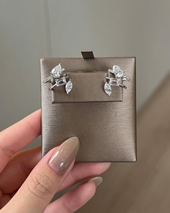 Diamond Cluster <b>Stud</b> <b>Earrings</b> Luxury Pear <b>Emerald</b> Marquise Cut Lab Grown Modern Fine Jewelry <b>Studs</b> Custom 10K 14K 18K Solid Gold - Product Image 6