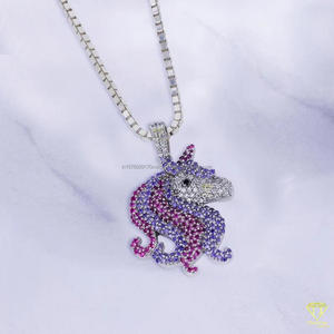 Premium Moissanite Diamond Animal Pendant In 925 Sterling Silver Bling Hip Hop Fashion Jewelry Necklace - Product Image 4