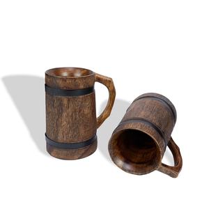 Jarra de cerveza hecha a mano de alta y clásica calidad, jarra de cerveza hecha a mano de madera con mango de madera, jarra de cerveza de madera - Product Image 4