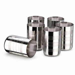 Vasos de Acero Inoxidable de Alta Resistencia al por Mayor, Vasos de Agua de Metal Irrompibles de Grado Alimenticio, Vasos Reutilizables Plateados - Product Image 4