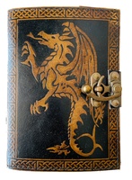 Carnet en cuir vintage Dragon de Feu pour femmes, grand format, carnet de croquis aux pages texturées, papier recyclé fait main, planificateur au fusain, cadeau