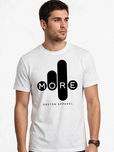 ONETEN <b>Men</b> <b>White</b> O-Neck <b>Short</b> <b>Sleeve</b> T-<b>Shirt</b> Back Letter Print Graphic Tee - Product Image 2