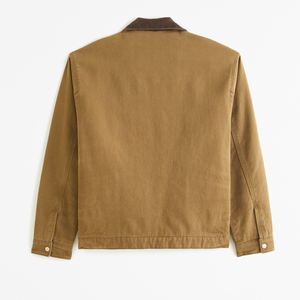 Heavyweight <b>Canvas</b> <b>Jacket</b> For Men With Logo Embroidery Cotton <b>Canvas</b> Work <b>Jacket</b> With Zipper Closure - Product Image 4