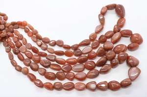 Cuentas de piedra lunar de chocolate AAA lisas y irregulares de 8-15 mm, cuentas de piedra lunar natural pulida de 18 pulgadas para la fabricación de joyas - Product Image 4