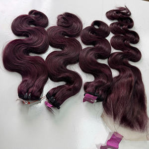 Meilleure qualité Deep Wave Raisin Couleur SDD Vietnamien Humain Vierge Cheveux Extension Machine Double Trame Prix de Gros Usine Vendeur - Product Image 3