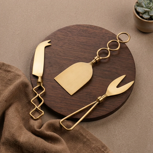 Brass <b>Cheese</b> <b>Set</b> for Dinner Parties Serving <b>Cheese</b> Party Wedding Table Top 3 PCS <b>Cheese</b> Tools Kitchen Accessories - Product Image 2