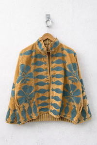 Blouson Bomber en Velours Brodé à Motifs Floraux Réversibles Style Vintage – Écologique, Coupe-Vent et Respirant pour Hiver/Automne (Vente en Gros) - Product Image 4