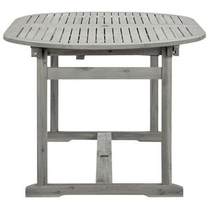 Table de jardin en bois d'acacia massif gris avec finition gris délavé Tables d'extérieur - Product Image 6
