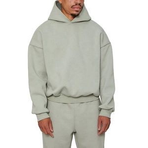 Hoodie personnalisé en coton mélangé imprimé par transfert thermique, coupe ample à épaules tombantes, écologique, brodé, délavé à l'acide, avec serviette d'hiver - Product Image 1