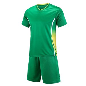 Ensemble de maillots de football à col en V et shorts rayés dégradés pour hommes, vente en gros - Product Image 6