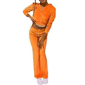 Custom <b>Velour</b> <b>Tracksuit</b> for <b>Women's</b> Velvet <b>Velour</b> <b>Tracksuit</b> Jogger Set Cropped Track Suits for <b>Women</b> 2027 - Product Image 1