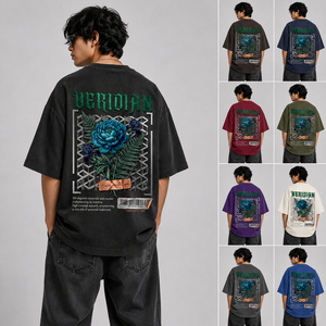 T-shirts surdimensionnés de haute qualité avec logo personnalisé, 230 GSM, poids lourd, 100% coton, épaules tombantes, pour hommes - Product Image 4