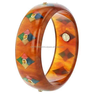 สร้อยข้อมือแฟชั่นเรซินสีแดงขายดีเครื่องประดับกำไลข้อมือขนาดเล็ก - Product Image 4