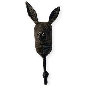 Wholesale Price Black Rabbit <b>Wall</b> Hook Animal Design Cast Iron Coat Hook Rustic Home Decor Entryway Storage Hanger - Product Image 1
