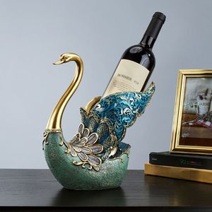 Decorazione Mini Bar in resina portabottiglie portabottiglie da vino cigno decorazioni per la casa Mini Bar accessori - Product Image 1