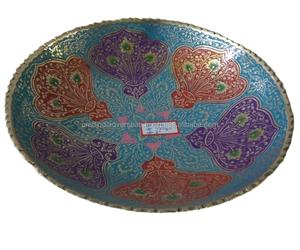 ชามทองเหลืองสีสันสดใสพร้อมดีไซน์ธีมดอกไม้ที่ไม่ซ้ำใครสำหรับตกแต่งโต๊ะจานแสดงผลพิมพ์ UV - Product Image 1