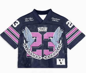 Custom Retro Cropped Jersey Oversized American Boxy Top Sport Training Baseball Football Mesh Practice Shirt for Soccer Wear - Product Image 3