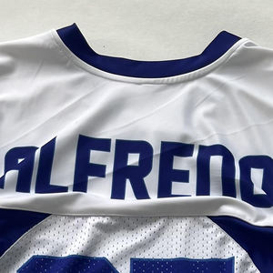 เสื้อฟุตบอลอเมริกันแบบกำหนดเองสำหรับผู้ชายและผู้หญิง ปรับแต่งชื่อทีม หมายเลข โลโก้ ระบายอากาศได้ดี แห้งเร็ว ผลิตจากโพลีเอสเตอร์ 100% - Product Image 5