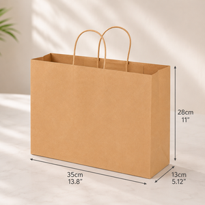 Bolsa de Compras de Papel Kraft Rectangular con Asas Retorcidas, Reciclable, Estilo Clásico, para Negocios - Product Image 2