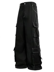 Pantalon cargo camouflage taille haute pour femme, coupe ample, longueur intégrale, en toile, style décontracté avec poches, fermeture boutonnée, idéal pour le printemps - Product Image 2