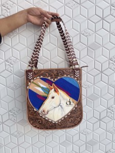 2026 New Designer Hand Tooled Leather Hand Printed With Saddle Blanket Tote <b>Bag</b> Hot Sale Brown Colour Women's Daily Use Handbag - Product Image 1