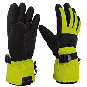 Gants de ski d'hiver unisexes de qualité supérieure, en cuir, imperméables, coupe-vent, respirants, isolés thermiquement, fermeture à boucle auto-agrippante - Product Image 4