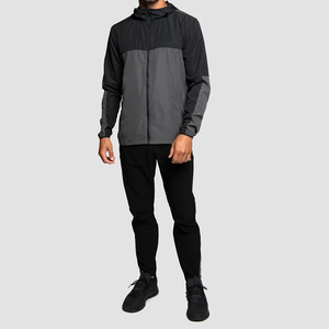 Blouson Bomber Homme Noir et Gris à Panneaux, à Capuche, Manches Longues, Motif Color Block, Vêtement d'extérieur Décontracté d'Hiver, LOGO Personnalisé - Product Image 4