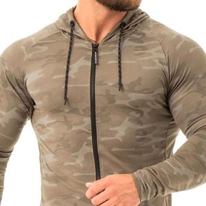 Top Qualité kaki Camo Zip Up Gym À Capuche Pour Hommes Haute performance gym Zip Up Veste classique camo imprime - Product Image 6