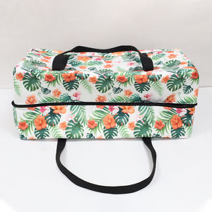 Sac de voyage en polyester imprimé floral avec des sangles noires, design portable et tendance - Product Image 4