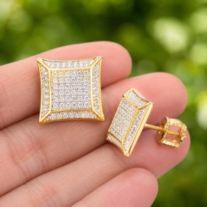 Luxury Moissanite <b>Diamond</b> Square Stud <b>Earrings</b> 925 Silver Iced Out <b>Mens</b> <b>Earrings</b> Baguette Stone Elegant Fine Jewelry Gift - Product Image 5