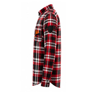 Custom Men Aramid-Reinforced Breathable Garment Dyed Motorcycle <b>Flannel</b> Shirts 3 Layer CE Armored Button <b>Jacket</b> Plaid Riding - Product Image 4