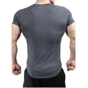 Custom Men's Athletic Workout Rash Guard Short-Sleeve Muscle Fit <b>Compression</b> <b>Shirt</b> for Running <b>Gym</b> Eco-Friendly Spandex/Nylon - Product Image 4