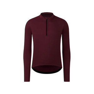Maillot de Ciclismo Borgoña de Manga Larga para Hombre y Mujer, Ropa de Alto Rendimiento - Product Image 1