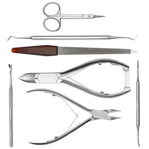 Set de Manicura y Pedicura con Cortaúñas de Acero Inoxidable, 7 Piezas, Bolsa de Lino Enrollable, Herramientas Profesionales para el Cuidado de Uñas de Manos y Pies - Product Image 2