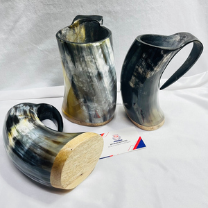Auténtico Jarro de Cuerno de Búfalo Hecho a Mano, Diseño de Arte Popular con Forma de Cuerno Natural para Hidromiel/Vino/Cerveza/Alcohol, Recuerdo, Decoración del Hogar - Product Image 3