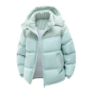 Men's Hooded Down Parka <b>Jacket</b> Solid Color Polyester Zipper Closure Casual Outerwear Regular Fit Straight Body Winter Coat - Product Image 6