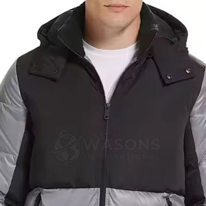 Veste d'hiver rembourrée à capuche de haute qualité fabriquée au Pakistan avec logo sur le devant, design personnalisé, vente en gros pour hommes - Product Image 5
